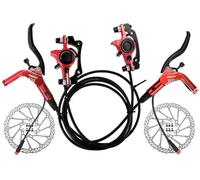 Freno a disco idraulico anteriore e posteriore MTB Road Line Pulling Set 890mm/1570mm Freni a disco in alluminio per bici con rotore da 160mm e adattatore IS/PM per BMX XC Trail (Colore: Rosso, Dimens