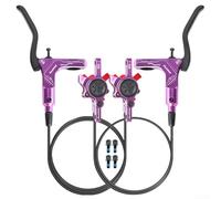 Freno a disco idraulico per mountain bike per una maggiore sicurezza, con meccanismo a doppio pistone e compatibilità con rotori a disco da 160 mm a 203 mm (viola)