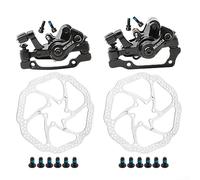 Freno a disco meccanico per bici, rotore meccanico a pinza freno a disco , 160 mm, dissipazione del calore (anteriore + posteriore con rotore 2PCS)