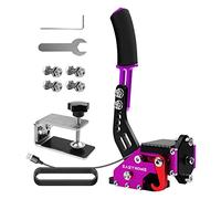 Freno a mano USB con base fissa per giochi di corse per PC, Freno a mano di gioco regolabile con alta precisione e alta linearità, Adatto per Logitech G27 / G29 / T300 FANATEC (Viola)