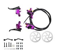 Freno a Tamburo per Bicicletta R2X4 MTB Freno a disco idraulico 4 pistoncini Cavo interno Pinza MTB a sgancio rapido per MTB Arrampicata AM XC Tamburo Posteriori per Bicicletta(Purple with rotors)