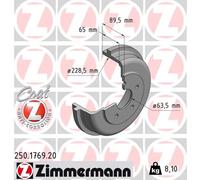 Freno a tamburo ZIMMERMANN 250.1769.20 per FORD TRANSIT 1.8 DI