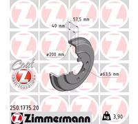 ZIMMERMANN 250.1775.20 Tamburo freno