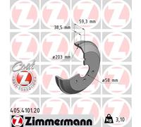 2x Tamburo freno rivestito 405.4101.20 ZIMMERMANN per SMART CITY-COUPE ROADSTER