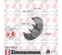 ZIMMERMANN 430.1790.20 Tamburo freno