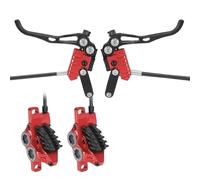Freno idraulico IIIPRO Bike 4 pistone da 800 mm e 1550 mm MTB Brake a disco in bicicletta con olio minerale per routing a layout completo adatto per AM e DH(Red A pair)