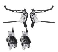 Freno idraulico IIIPRO Bike 4 pistone da 800 mm e 1550 mm MTB Brake a disco in bicicletta con olio minerale per routing a layout completo adatto per AM e DH(Silver A pair)