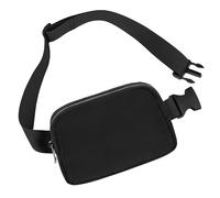 Frenou Marsupio alla moda per donne e uomini, idea regalo con cinghia regolabile per viaggi, corsa, escursionismo, passeggiate, Argento e nero., 1 marsupio
