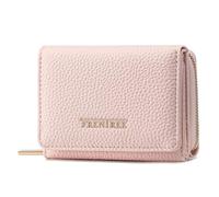 Frentree Portafoglio da donna con chiusura lampo, 8 scomparti per carte di credito, portafoglio, compatto, con scomparto per documenti, elegante e adatto all'uso quotidiano, Colore: rosa., Casual