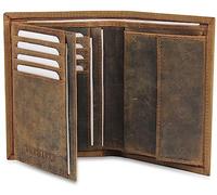 Frentree Portafoglio da uomo in pelle con protezione RFID, 8 scomparti per carte di credito, formato verticale, nero, marrone, Taglia unica, Formato verticale