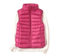 FREOJGU Gilet In Piumino Gilet da donna Autunno Inverno Gilet in piumino d'anatra ultraleggero Giacca senza maniche sottile femminile Gilet imbottito caldo antivento(Rose red,XXXL)