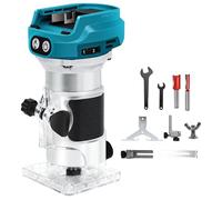 Fresa a batteria compatibile con batteria Makita da 18 V, 1300 W Rifilatore Fresatrice Verticale, Elettrica Fresatrice Palmare Rifilatore, con 6 velocità, taglialegna a batteria (senza batteria)