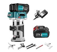 Fresa a batteria compatibile con batteria Makita da 18 V, fresa per bordi a batteria con 1 batteria, fresatrice a 6 velocità, 30000 giri/min, fresa senza spazzole per la lavorazione del legno