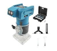 Fresa a batteria compatibile con batteria Makita da 18 V (senza batteria), 800 W senza spazzole per legno da 10000-30000 giri/min, 5 velocità, guida diritta e 15 punte di fresa, fresatrice manuale per