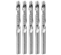 Fresa a spirale a flauto singolo, 5 pezzi, fresa in acciaio al tungsteno con gambo diritto, punta di fresatura a spirale ad alta resistenza all’usura e lucidata a specchio per