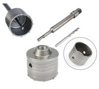 FRESA A TAZZA 100mm CAROTATRICE CON ASTA SDS PLUS 90mm CALCESTRUZZO CEMENTO