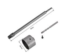 Fresa a tazza 85 mm asta prolunga 50 cm per trapano attacco sds plus