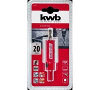 kwb sega a tazza bimetallica HSS Ø 20 mm con dentatura progressiva variabile, alta precisione, codolo esagonale, profondità di taglio 38 mm e punta da centro