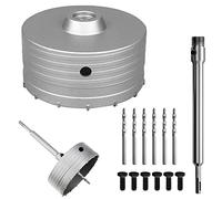 Fresa a Tazza Carotatrice Muro Cemento Ø 160 mm, Trapano per Calcestruzzo con Gambo Esteso SDS in Carburo di Tungsteno da 220 MM per Condizionatori D'aria, Cappe o Lavatrici Punzonatura di Tubi