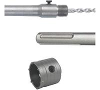 FRESA A TAZZA CAROTATRICE (VARI DIAMETRI DISPONIBILI) PER TRAPANO + ASTA CON ATTACCO SDS MAX 350 MM (130 mm)
