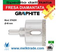 FRESA A TAZZA DIAMANTATA - D 40 mm, Mod 57H291 - Qualità GRAPHITE