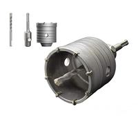 Fresa a Tazza Sega Carotatrice Per Muro Cemento Calcestruzzo Ø 80mm Punta da muro + Adattatore SDS PLUS + Punta Centraggio 8x110 mm Fresa a Tazza Per Trapano a Percussione