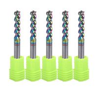 Fresa a testa quadrata in carburo da 4 mm per applicazioni in alluminio e rame, 3 scanalature, diametro di taglio 4 mm, gambo da 4 mm, design ad U ad alta alimentazione, confezione da 5 (4x4x17mm)