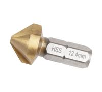 Fresa avellanad. vastago hex. HSS, 12.4 mm x 90°, 1/4"x 25mm