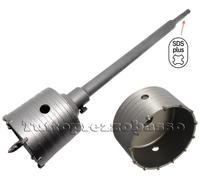 Fresa carotatrice a tazza 130 mm asta SDS PLUS 35 cm barra prolunga per trapano