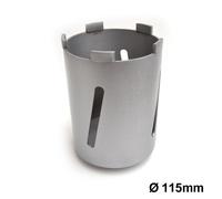 Fresa corona al diamante per carotatrice Ø 115 mm - lunghezza 160mm