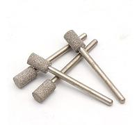 Fresa diamantata con gambo, 5 pezzi di testa diamantata con gambo da 3 mm, grana argento n. 46 for pietra, metallo, vetro, 3 x (2,5-6) mm(3x3.5mm)