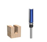 Fresa dritta con cuscinetto 6 mm x 1/2" x 38 mm per router legno | da 6 mm e design con cuscinetto per guidare tagli diritti precisi su strumenti router