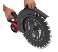 Fresa elettrica da parete da 410 mm, 1600 W, taglierina elettrica per calcestruzzo per parete e pavimento, lavori di costruzione pesanti con ruote e attacco antipolvere per lavoratori edili, fai da te