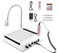 Fresa elettrica professionale 4 in 1 per manicure e pedicure con aspirazione da 80 W e filtro lavabile - 30.000 RPM professionale tagliaunghie con lampada a LED, per pedicure e manicure