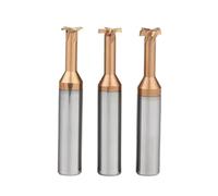 Fresa for scanalatura a T Fresa a T in rame antico con rivestimento colorato, lega solida, alluminio duro for uso acciaio, D6(D6x3.5HxD6x50Lx4F,Nano antique copper)