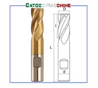 Fresa frontale per finitura 4 taglienti HSS TiN Fervi F006 da 3-20 mm
