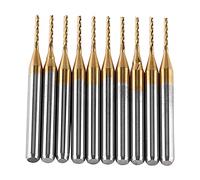 Fresa In Metallo Duro CNC, Akozon 10 Pezzi 3,175mm * 1mm Fresa per Metallo Carburo di Tungsteno per Macchina Incisione del Legno Per PCB, Circuiti Stampati, Plastica, Acciaio Inossidabile e Rame