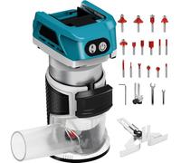 Fresa per bordi a batteria, compatibile con Makita 18 V (senza batteria), a batteria a mano, fresa per legno, fresa multifunzione senza spazzole, fresa per legno, fresa a mano per tagliaerba in legno