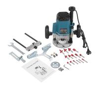 Fresa per bordi elettrica, 1800 W, fresa per legno, kit router elettrico con 15 pezzi, 220 V, fresa a mano singola, 23000 giri/min, pinza di serraggio da 6,35 mm