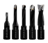 Fresa per Domino DF500 Set 5 Pezzi, D=4/5/6/8/10mm, compatibile con Domino Joiner DF500, utensile professionale per Incastri di Precisione nel Legno