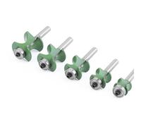 Fresa per fresa semicircolare con codolo da 8 mm, 1 pezzo, punta semicircolare per legno, 2 scanalature, cuscinetto per la lavorazione del legno (n. 4, 32 mm)