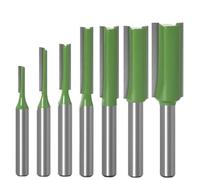 Fresa per legno, 1 pezzo, 6 mm, codolo da 1/4", a scanalatura singola, doppia, dritta, per legno e carburo di tungsteno, fresa per fresa per la lavorazione del legno (6,35 x 5 x 20)