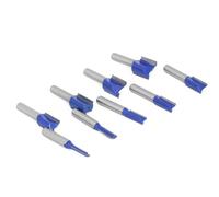 Fresa per legno, 1 pezzo, punta dritta con gambo da 8 mm, a doppia scanalatura, colore blu, per fresatura e fresa per legno (8 x 18 x 20 mm)