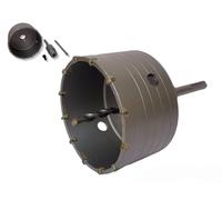 Fresa a Tazza Sega Carotatrice Per Muro Cemento Calcestruzzo Ø 100mm Punta da muro + Adattatore SDS PLUS + Punta Centraggio 8x110 mm