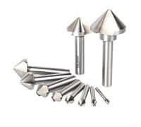 Fresa per smussatura a 90° 1/5 pezzi 4,5-50 mm 3 flauto 90 gradi HSS M2 6542 svasatore smussatura punta da trapano set strumento di apertura foro for lavorazione dei metalli(5Pcs(4.5-12.4))