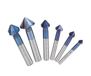 Fresa per Svasatore, 6pz Punta da Trapano per Svasatore, 6,3/8,3/10,4/12,4/16,5/20,5mm, Punte Svasatore in Acciaio al Tungsteno per Legno, Metallo