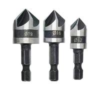 Fresa Per Svasatura - Utensile per Sfacciatura con Codolo Esagonale,Set Punte Svasatrici Resistente 90 Gradi Per Riparazione Legno, Fresatura E Rimozione Sbavature - Confezione Da 3