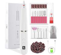Fresa per Unghie - 12 in 1 Lima Unghie Elettrica Professionale - 20000 giri/min, 5 Gear Electric Nail Drill Manicure elettrico Lima Unghie Elettrica per Rimozione Smalti e Gel Semipermanente (Bianco)