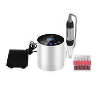 Fresa per Unghie Elettrica Portatile, 35000RPM Professionale Lima per Unghie Elettrico Ricaricabile Nail Drill per Manicure, Acrilico Nails Gel Lucidatura Rimozione con display LCD, Pedale-White