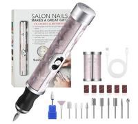 Fresa per unghie in gel,BOBOPACK 20000 RPM Lima Elettrica per Unghie con 12 Punte, 4 velocità Regolabile Trapano Ricaricabile Set Manicure Frese Ideale per Manicure e Pedicure a Casa